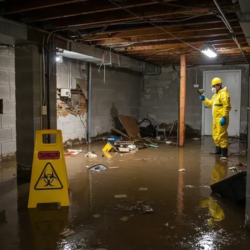 Flooded Basement Electrical Hazard in Gardner, IL Property