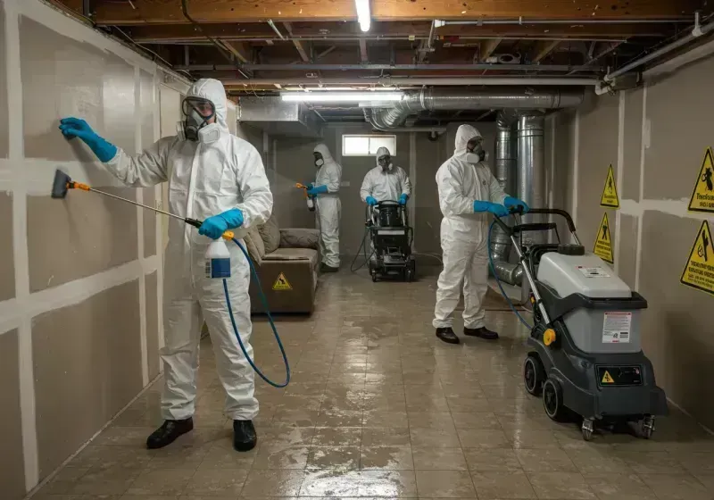 Basement Moisture Removal and Structural Drying process in Gardner, IL